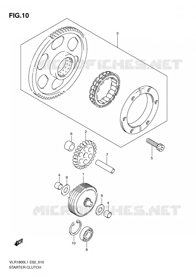 STARTER MOTOR CLUTCH Suzuki MOTO 1800 INTRUDER 2011  VLR1800TL1(E2)