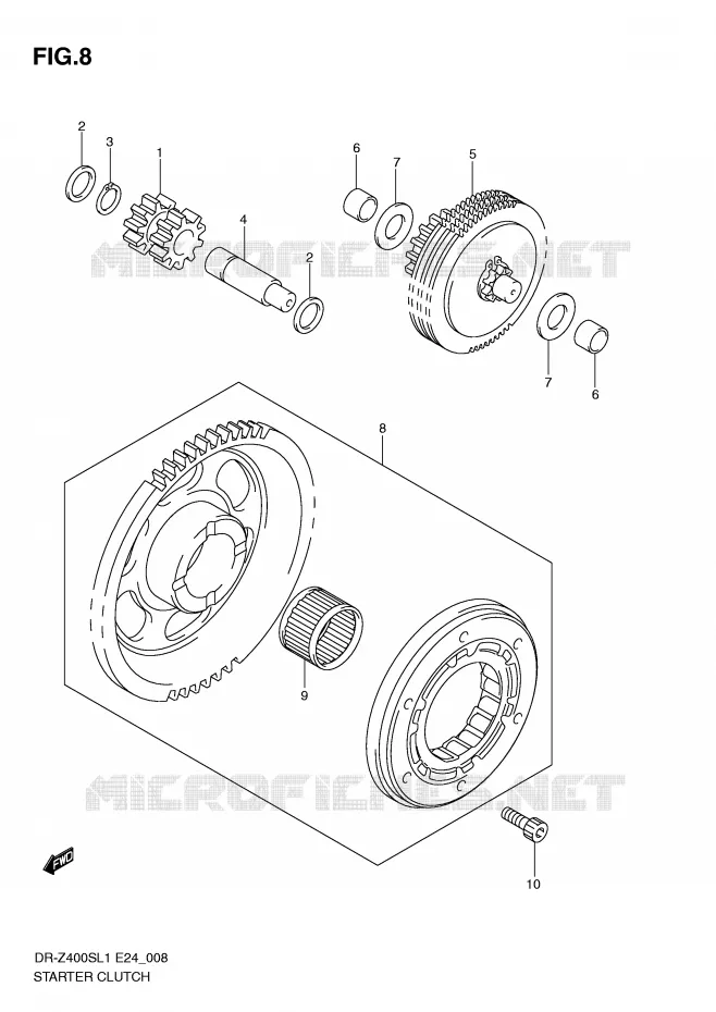 STARTER MOTOR CLUTCH Suzuki MOTO 400 DR-Z 2011  DR-Z400SL1(E24)