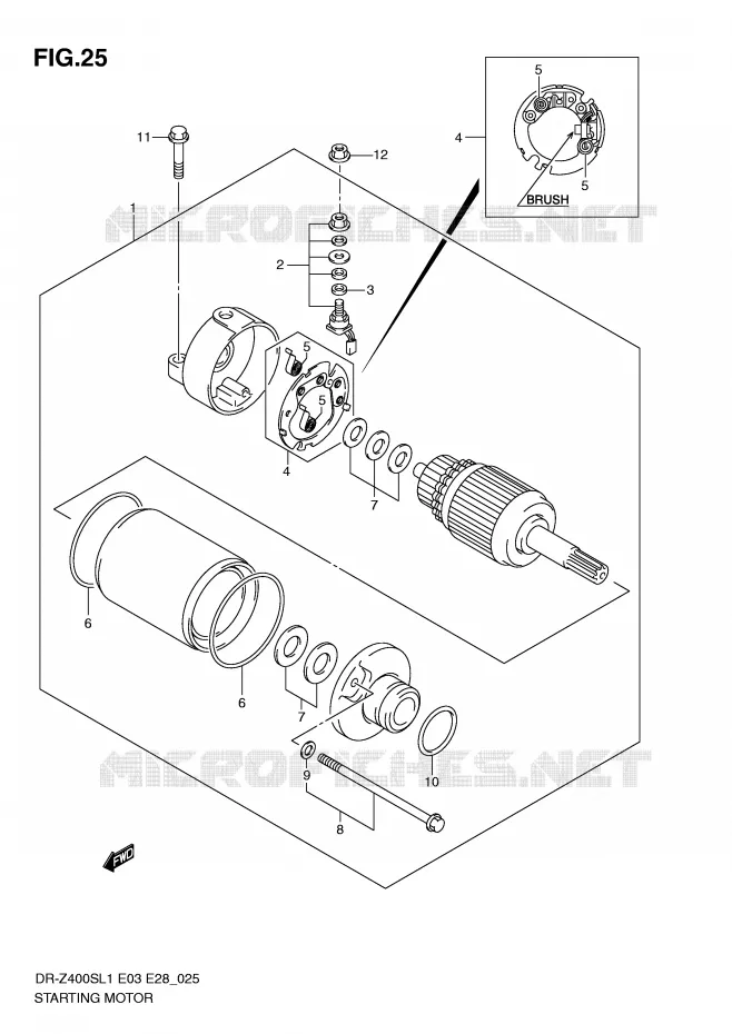STARTER MOTOR Suzuki MOTO 400 DR-Z 2011  DR-Z400SL1(E3/E28)