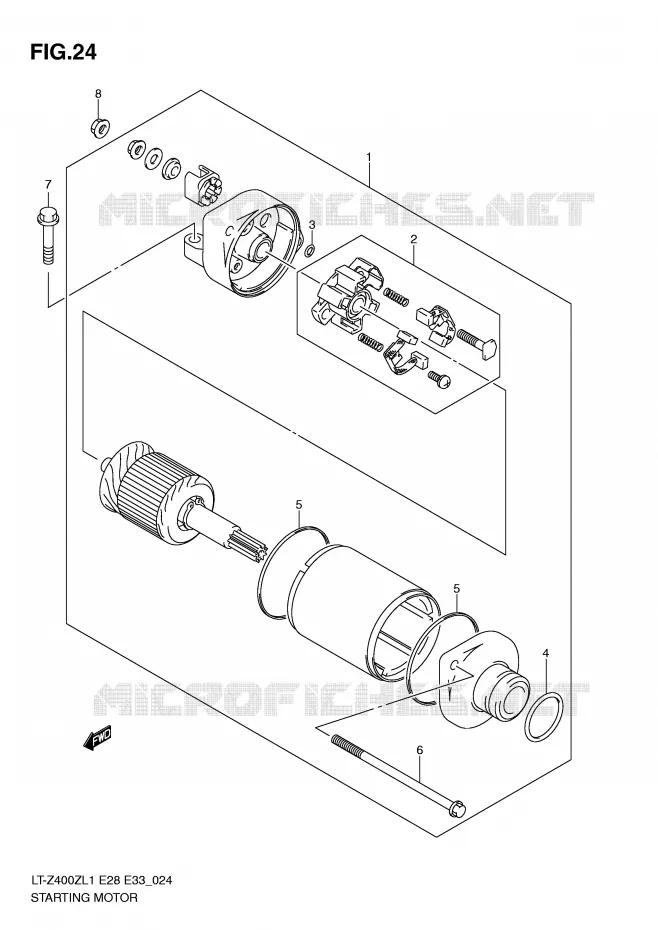STARTER MOTOR Suzuki QUAD 400 QUADSPORT 2011  LT-Z400L1(E28/E33)