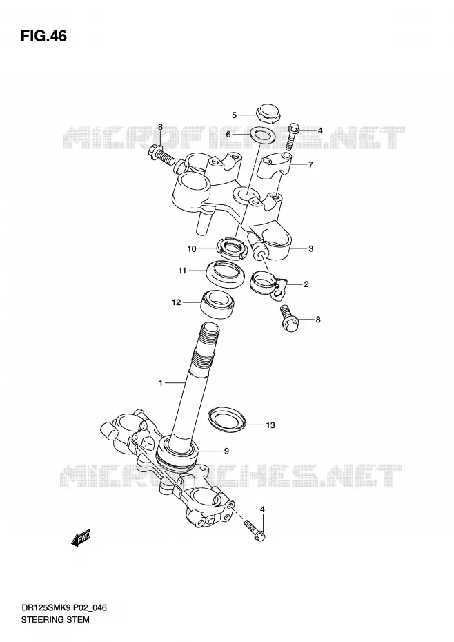 STEERING COLUMN Suzuki MOTO 125 DR 2010  DR125SML0