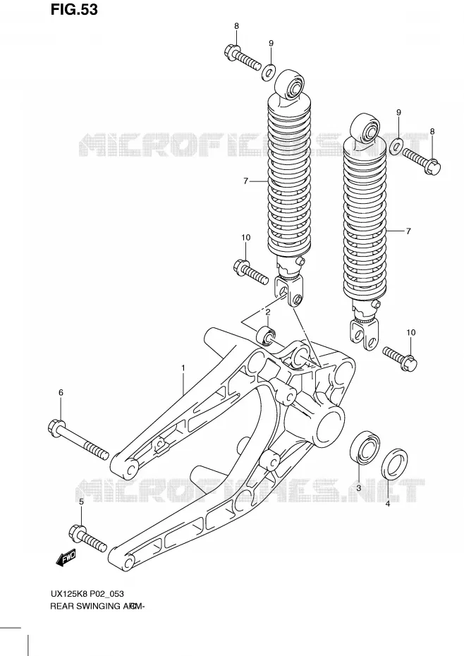 SWINGARM Suzuki SCOOTER 125 SIXTEEN 2010  UX125L0(P02)