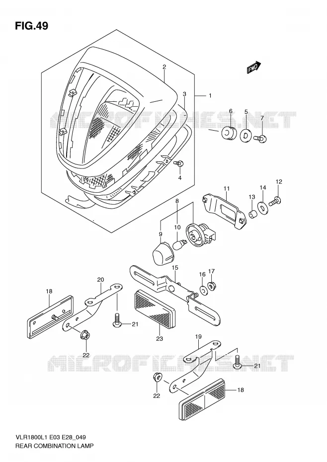 TAIL LIGHT Suzuki MOTO 1800 INTRUDER 2011  VLR1800L1(E3/E28)