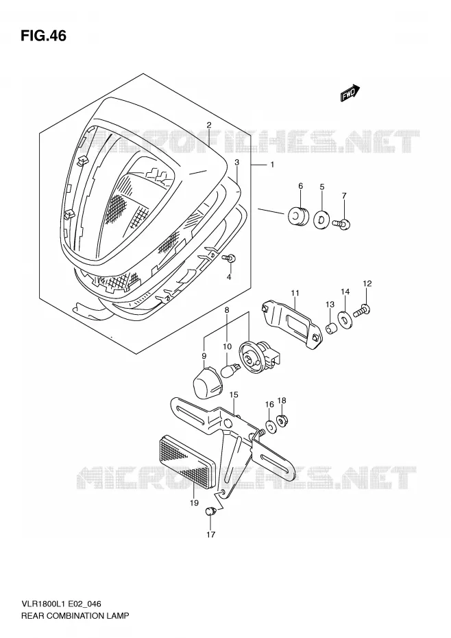 TAIL LIGHT (VLR1800L1 E2) Suzuki MOTO 1800 INTRUDER 2011  VLR1800L1(E2)