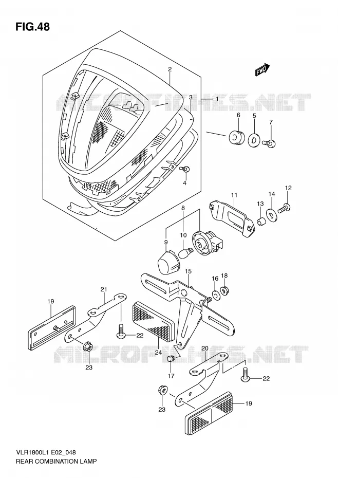TAIL LIGHT (VLR1800L1 E24) Suzuki MOTO 1800 INTRUDER 2011  VLR1800L1(E2)