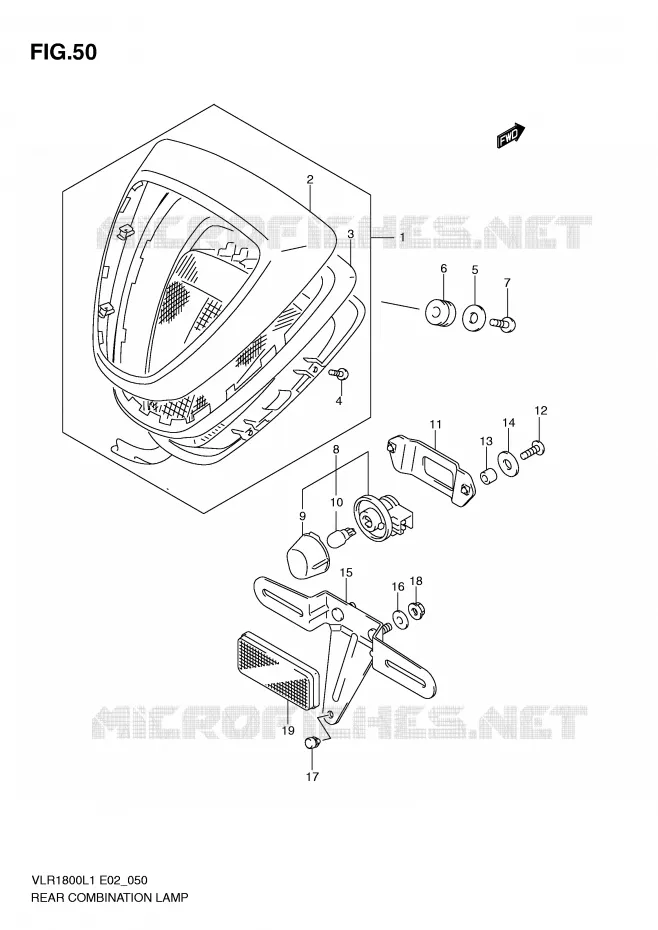 TAIL LIGHT (VLR1800TL1 E19) Suzuki MOTO 1800 INTRUDER 2011  VLR1800TL1(E2)