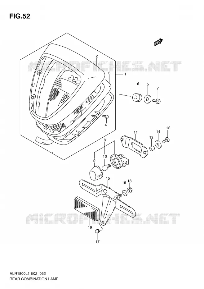 TAIL LIGHT (VLR1800UFL1 E19) Suzuki MOTO 1800 INTRUDER 2011  VLR1800TL1(E2)