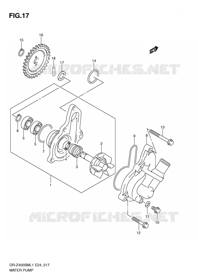WATER PUMP Suzuki MOTO 400 DR-Z 2011  DR-Z400SML1(E24)