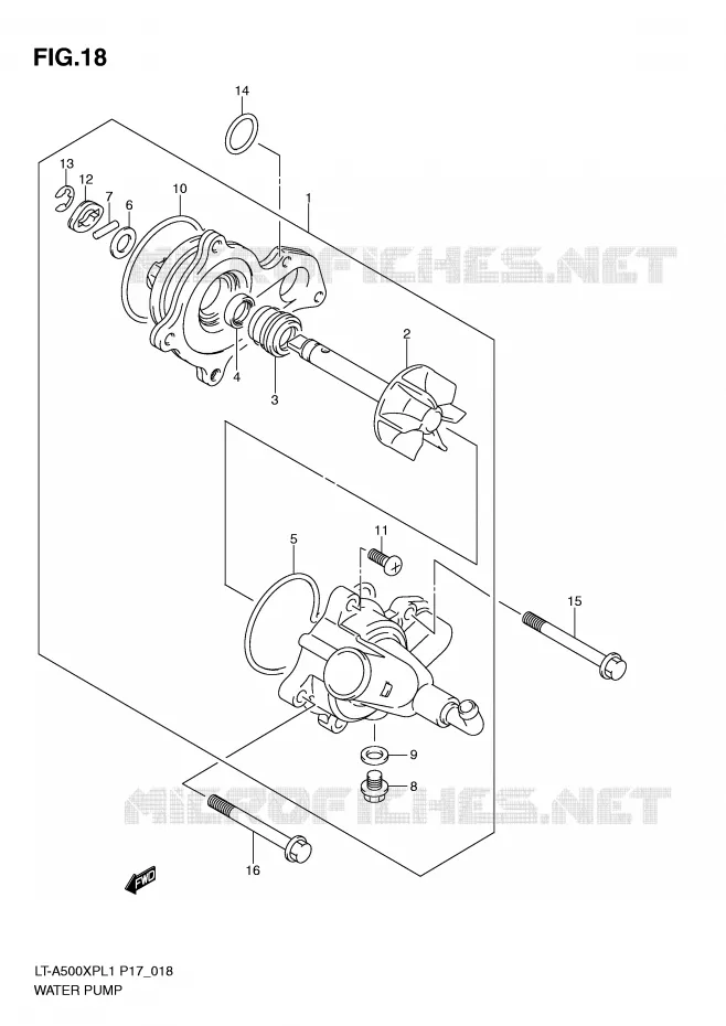 WATER PUMP Suzuki QUAD 500 KINGQUAD 2011  LT-A500XPL1(P17)