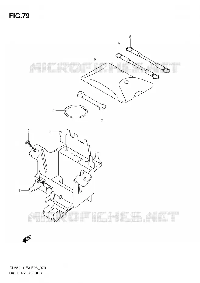 BATTERY HOLDER Suzuki MOTO 650 V-STROM 2011  DL650AL1(E3)