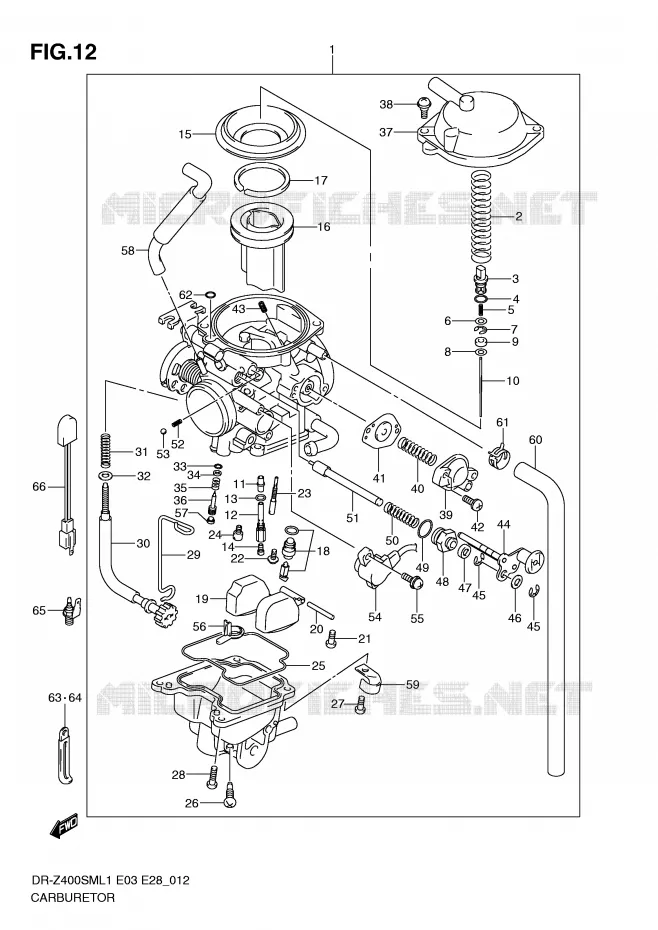 CARBURETOR (DR-Z400SML1 E3) Suzuki MOTO 400 DR-Z 2011  DR-Z400SML1(E3/E28)