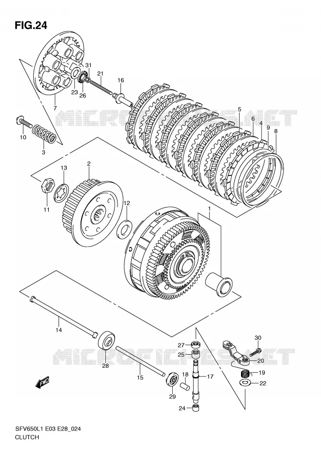 CLUTCH Suzuki MOTO 650 GLADIUS 2011  SFV650AL1(E3/E28)