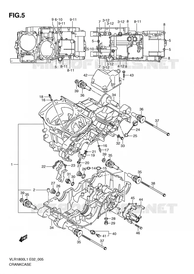 CRANKCASE Suzuki MOTO 1800 INTRUDER 2011  VLR1800L1(E2)