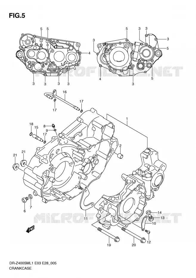 CRANKCASE Suzuki MOTO 400 DR-Z 2011  DR-Z400SML1(E3/E28)