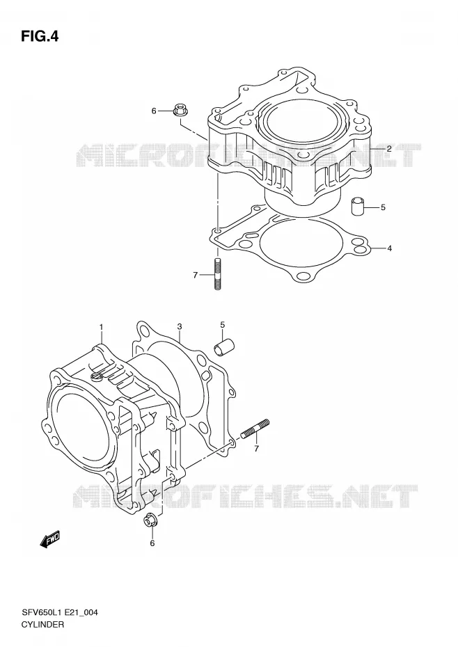 CYLINDER Suzuki MOTO 650 GLADIUS 2011  SFV650UAL1(E21)
