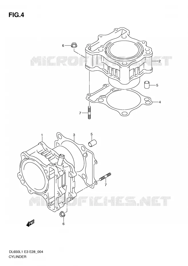 CYLINDER Suzuki MOTO 650 V-STROM 2011  DL650L1(E3)