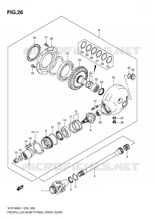 DRIVESHAFT Suzuki MOTO 1800 INTRUDER 2011  VLR1800UFL1(E2)