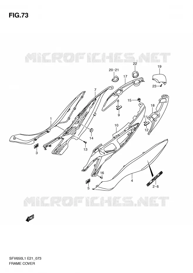 FAIRING Suzuki MOTO 650 GLADIUS 2011  SFV650UAL1(E21)