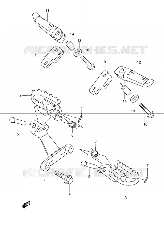 FOOTREST Suzuki MOTO 250 DR 2000  DR250RY(E24)