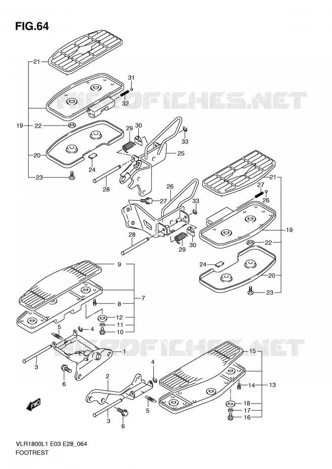FOOTREST (VLR1800TL1 E3) Suzuki MOTO 1800 BOULEVARD 2011  VLR1800TL1(E3/E28)