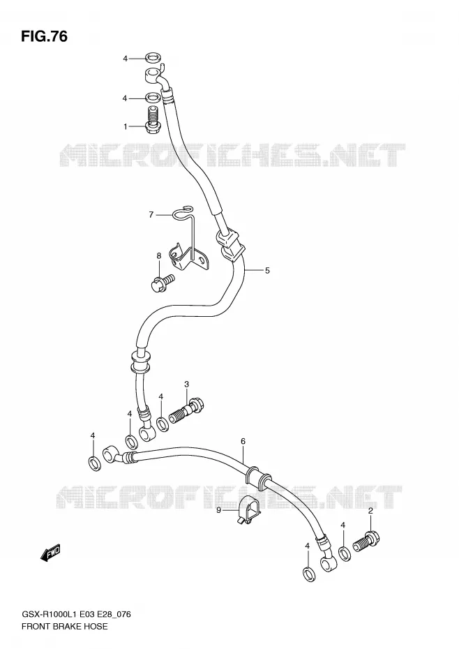 FRONT BRAKE HOSE Suzuki MOTO 1000 GSX-R 2011  GSX-R1000L1(E3/E28)