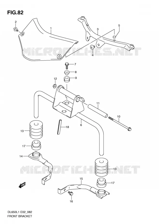 FRONT FAIRING BRACKET Suzuki MOTO 650 V-STROM 2011  DL650AL1(E2)