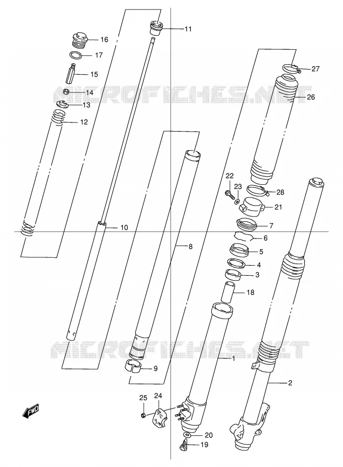 FRONT FORK Suzuki MOTO 250 DR 2000  DR250RY(E24)