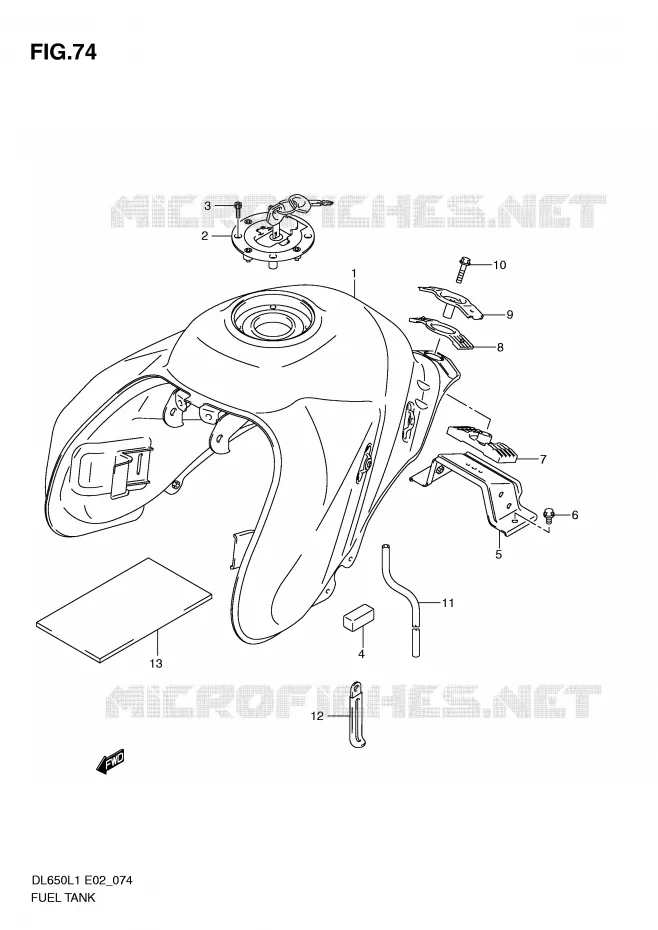 FUEL TANK (DL650L1 E2) Suzuki MOTO 650 V-STROM 2011  DL650AL1(E2)