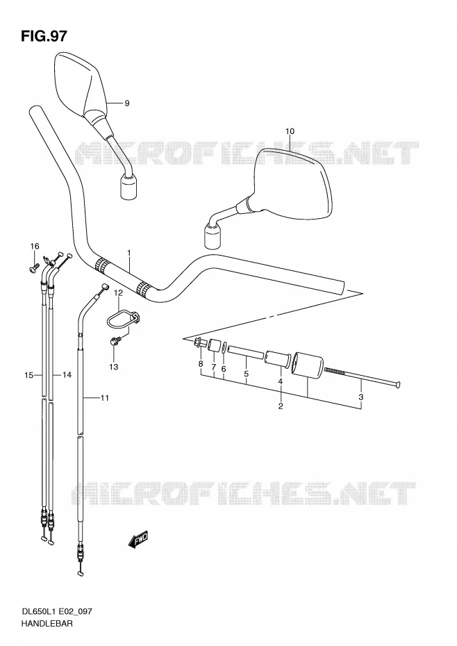 HANDLEBAR (DL650AL1 E19) Suzuki MOTO 650 V-STROM 2011  DL650L1(E2)