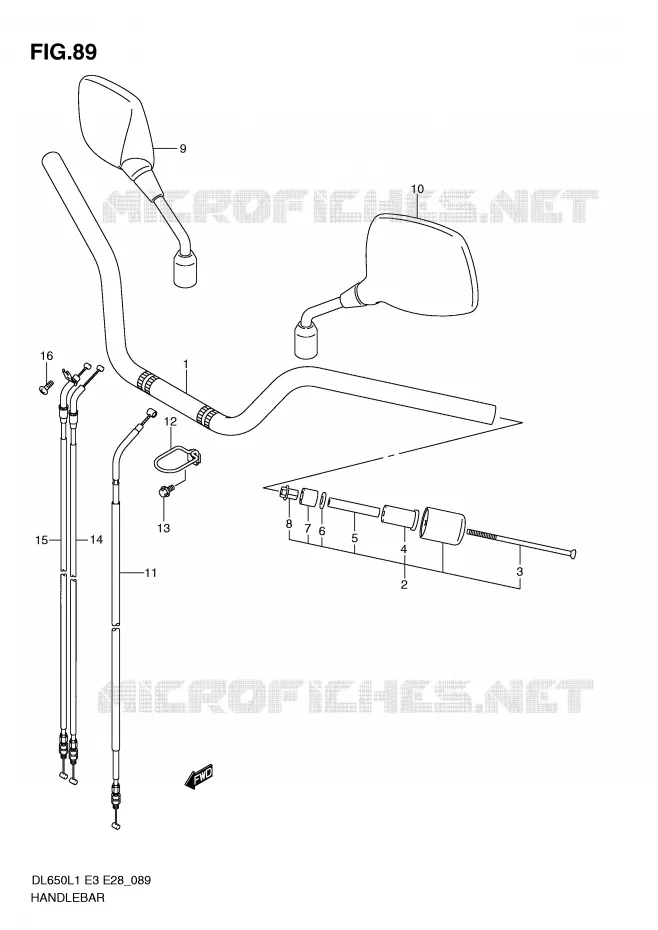 HANDLEBAR (DL650AL1 E3) Suzuki MOTO 650 V-STROM 2011  DL650L1(E3)