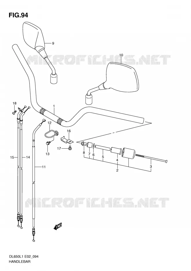 HANDLEBAR (DL650L1 E19) Suzuki MOTO 650 V-STROM 2011  DL650L1(E2)