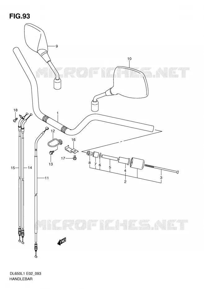 HANDLEBAR (DL650L1 E2) Suzuki MOTO 650 V-STROM 2011  DL650AL1(E2)