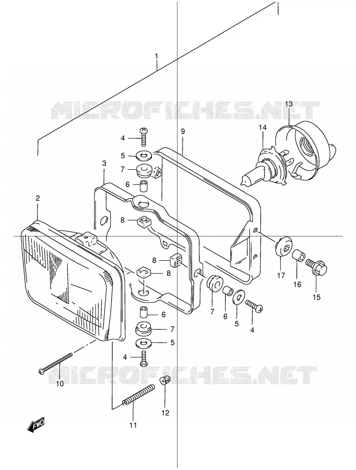 HEADLIGHT Suzuki MOTO 250 DR 2000  DR250RY(E24)