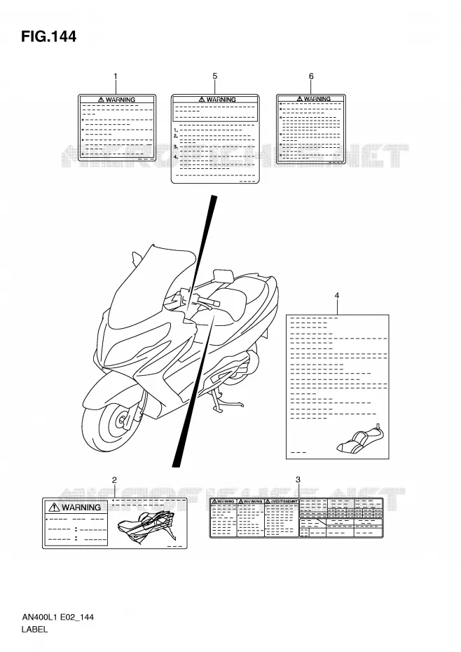 LABEL (AN400AL1 E19) Suzuki SCOOTER 400 BURGMAN 2011  AN400AL1(E2)