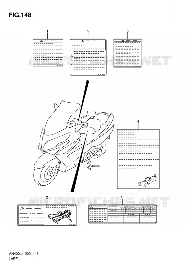 LABEL (AN400ZAL1 E51) Suzuki SCOOTER 400 BURGMAN 2011  AN400ZAL1(E2)