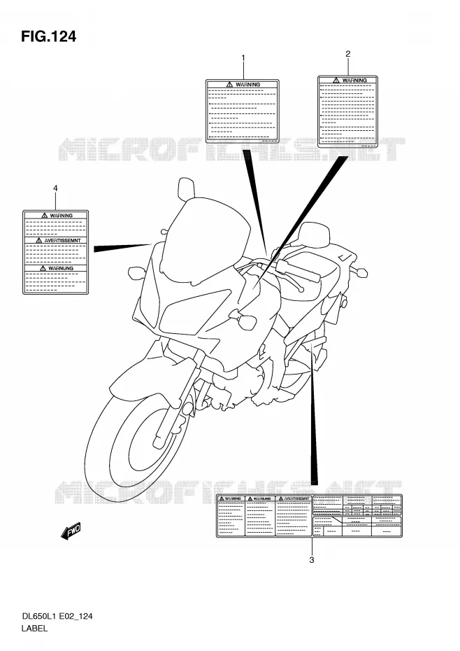 LABEL (DL650AL1 E2) Suzuki MOTO 650 V-STROM 2011  DL650UEL1(E2)