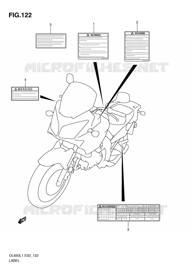 LABEL (DL650L1 E19) Suzuki MOTO 650 V-STROM 2011  DL650AUEL1(E2)