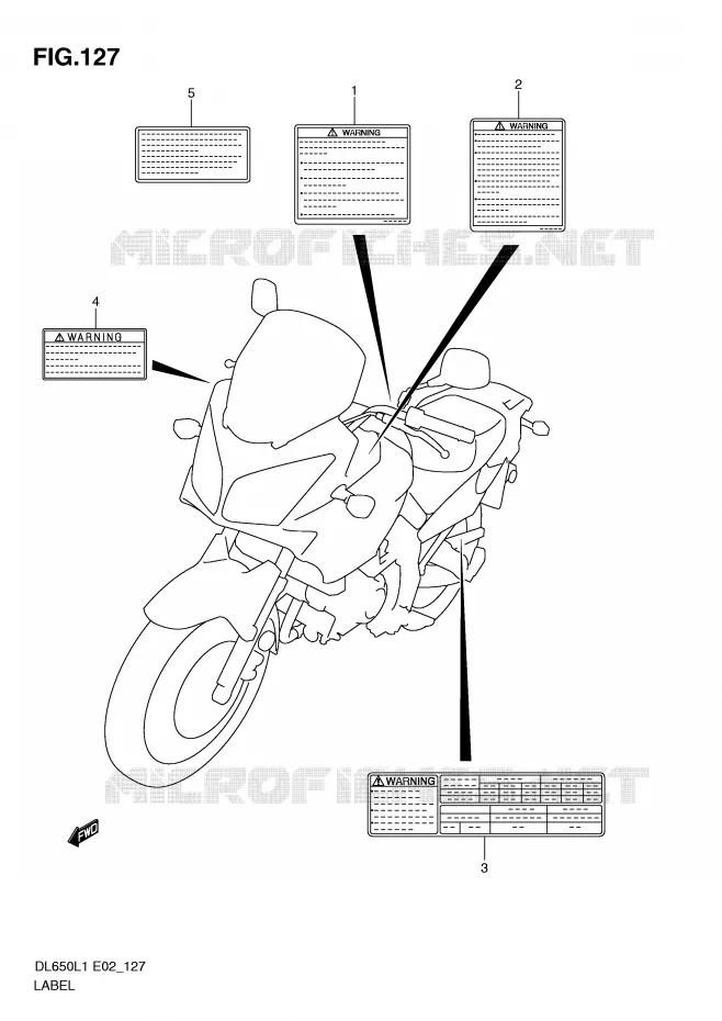 LABEL (DL650UEL1 E19) Suzuki MOTO 650 V-STROM 2011  DL650L1(E2)