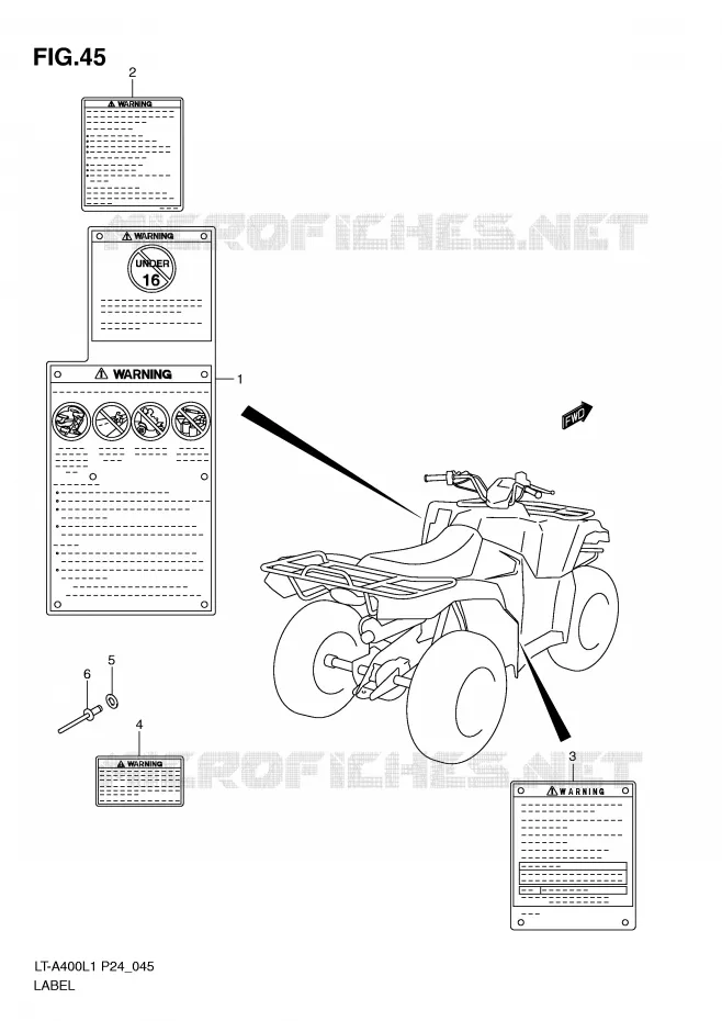 LABEL Suzuki QUAD 400 KINGQUAD 2011  LT-A400L1(P24)