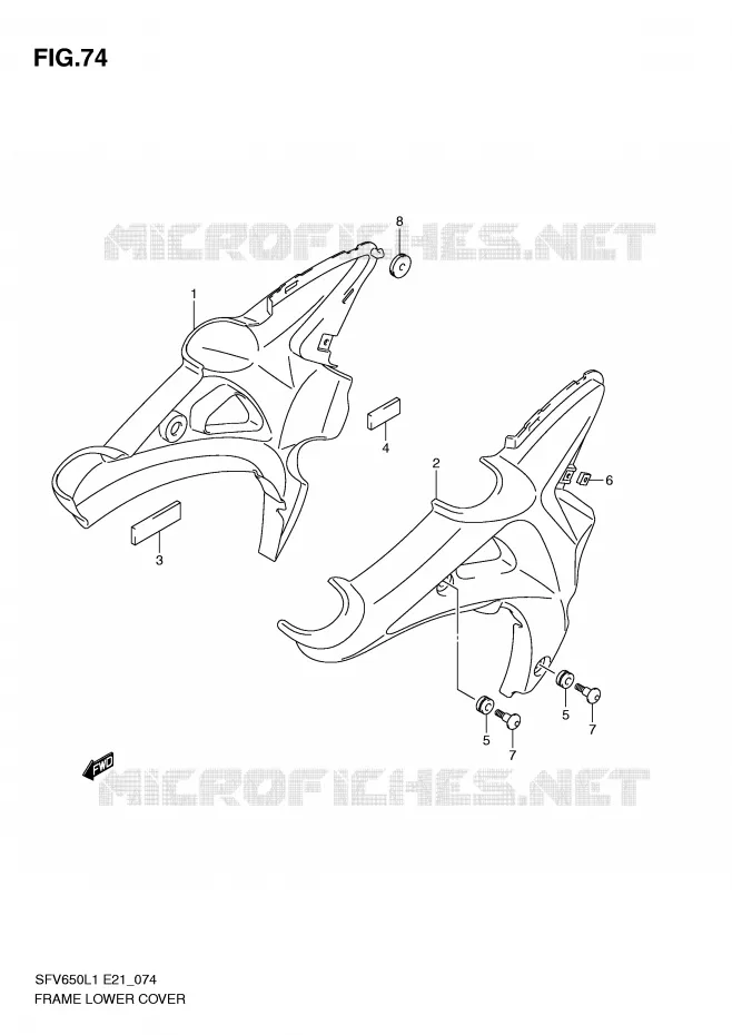 LOWER FAIRING Suzuki MOTO 650 GLADIUS 2011  SFV650UAL1(E21)