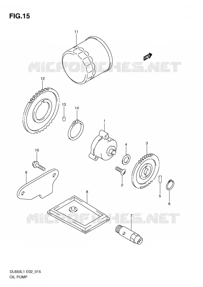 OIL PUMP Suzuki MOTO 650 V-STROM 2011  DL650L1(E2)