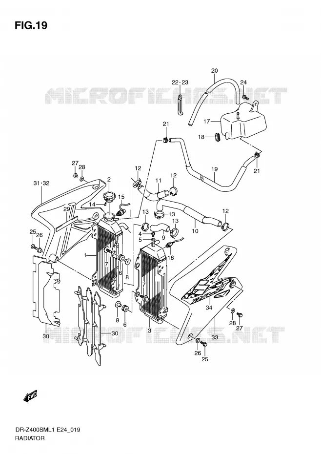 RADIATOR Suzuki MOTO 400 DR-Z 2011  DR-Z400SML1(E24)