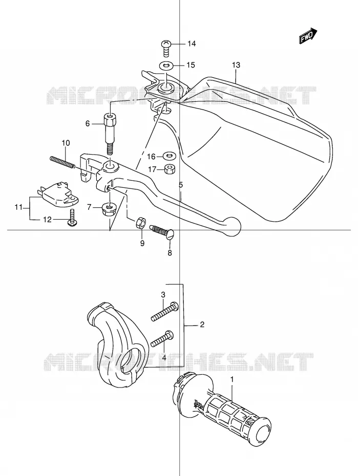 RH HANDLE LEVER Suzuki MOTO 250 DR 1998  DR250RW(E24)