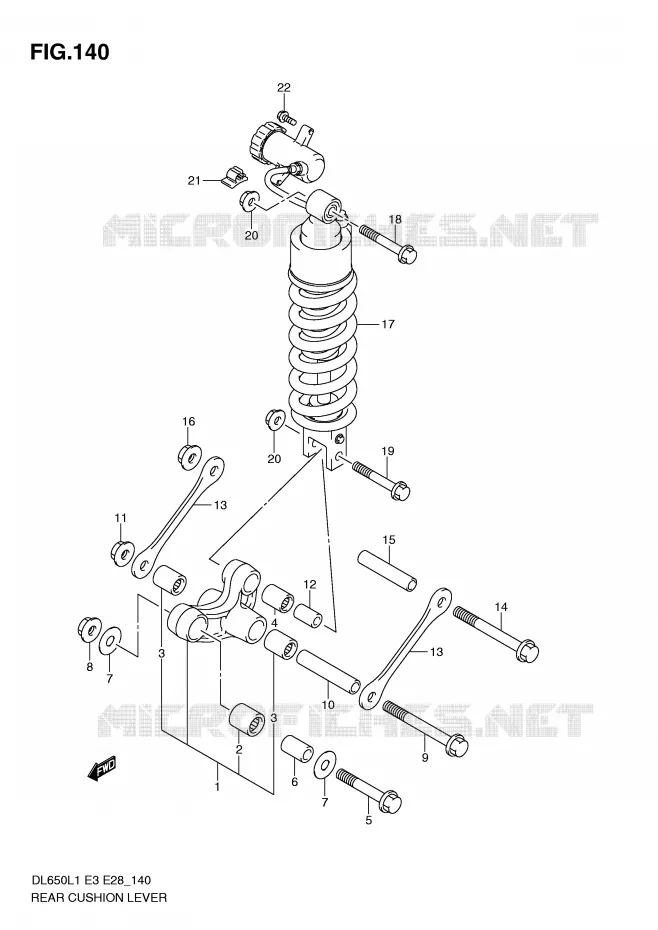 SHOCK ABSORBER LINKAGE (DL650AL1 E28) Suzuki MOTO 650 V-STROM 2011  DL650AL1(E3)
