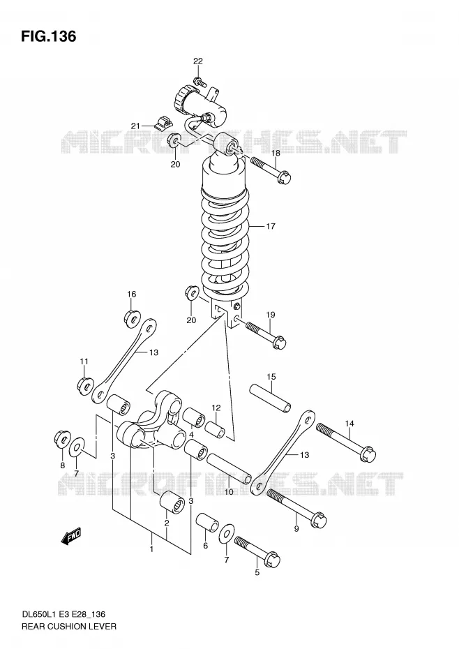 SHOCK ABSORBER LINKAGE (DL650L1 E3) Suzuki MOTO 650 V-STROM 2011  DL650AL1(E3)
