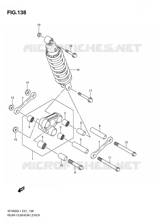 SHOCK ABSORBER LINKAGE Suzuki MOTO 650 GLADIUS 2011  SFV650UAL1(E21)