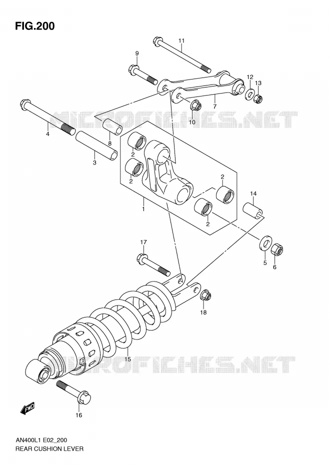 SHOCK ABSORBER LINKAGE Suzuki SCOOTER 400 BURGMAN 2011  AN400AL1(E2)
