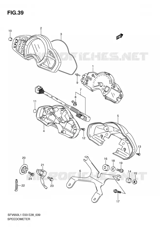 SPEEDOMETER (SFV650L1 E28) Suzuki MOTO 650 GLADIUS 2011  SFV650L1(E3/E28)