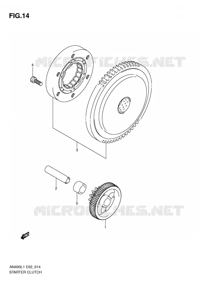 STARTER MOTOR CLUTCH Suzuki SCOOTER 400 BURGMAN 2011  AN400ZAL1(E2)