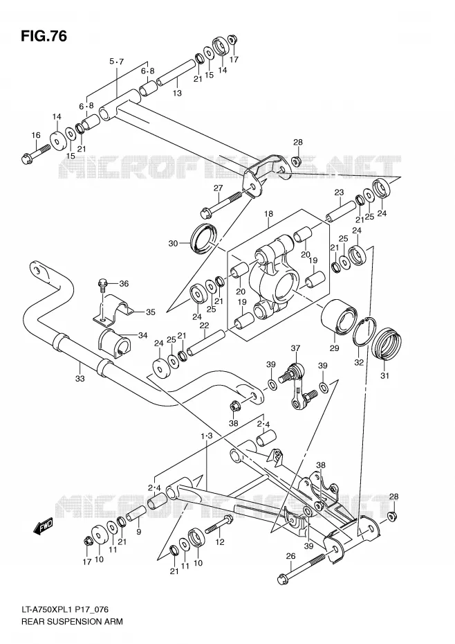 SWINGARM Suzuki QUAD 750 KINGQUAD 2011  LT-A750XPL1(P17)